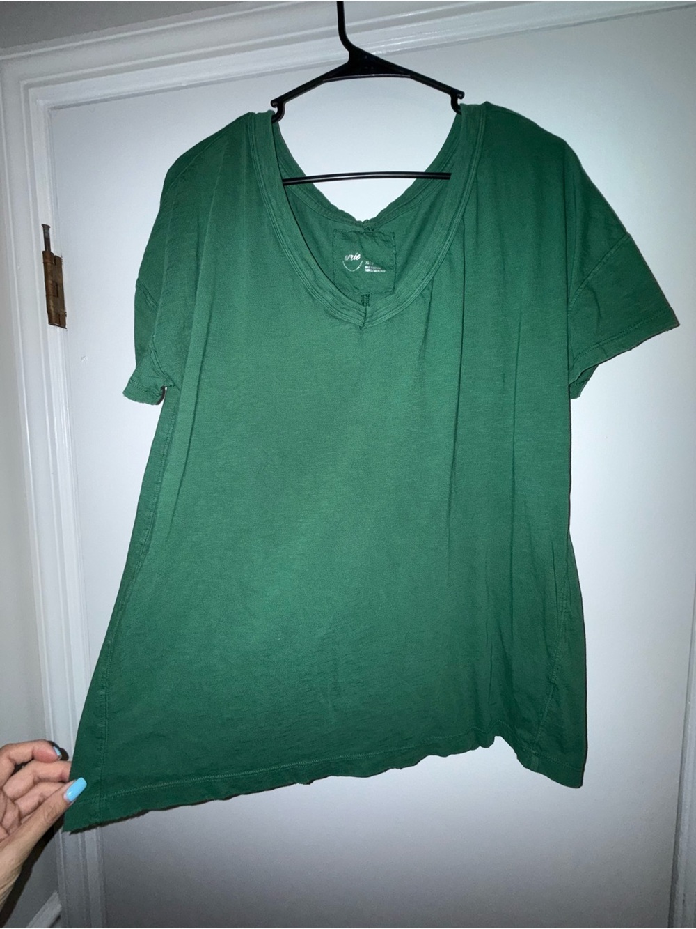 aerie Forest Green V-Neck Short Sleeve Tee